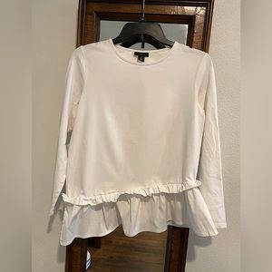 Halogen Bright white asymmetrical women’s top. Size S